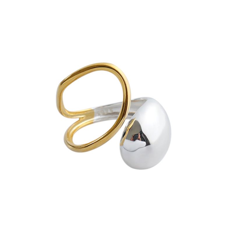 Fashion Waterdrop 925 Sterling Silver Wide Adjustable Ring