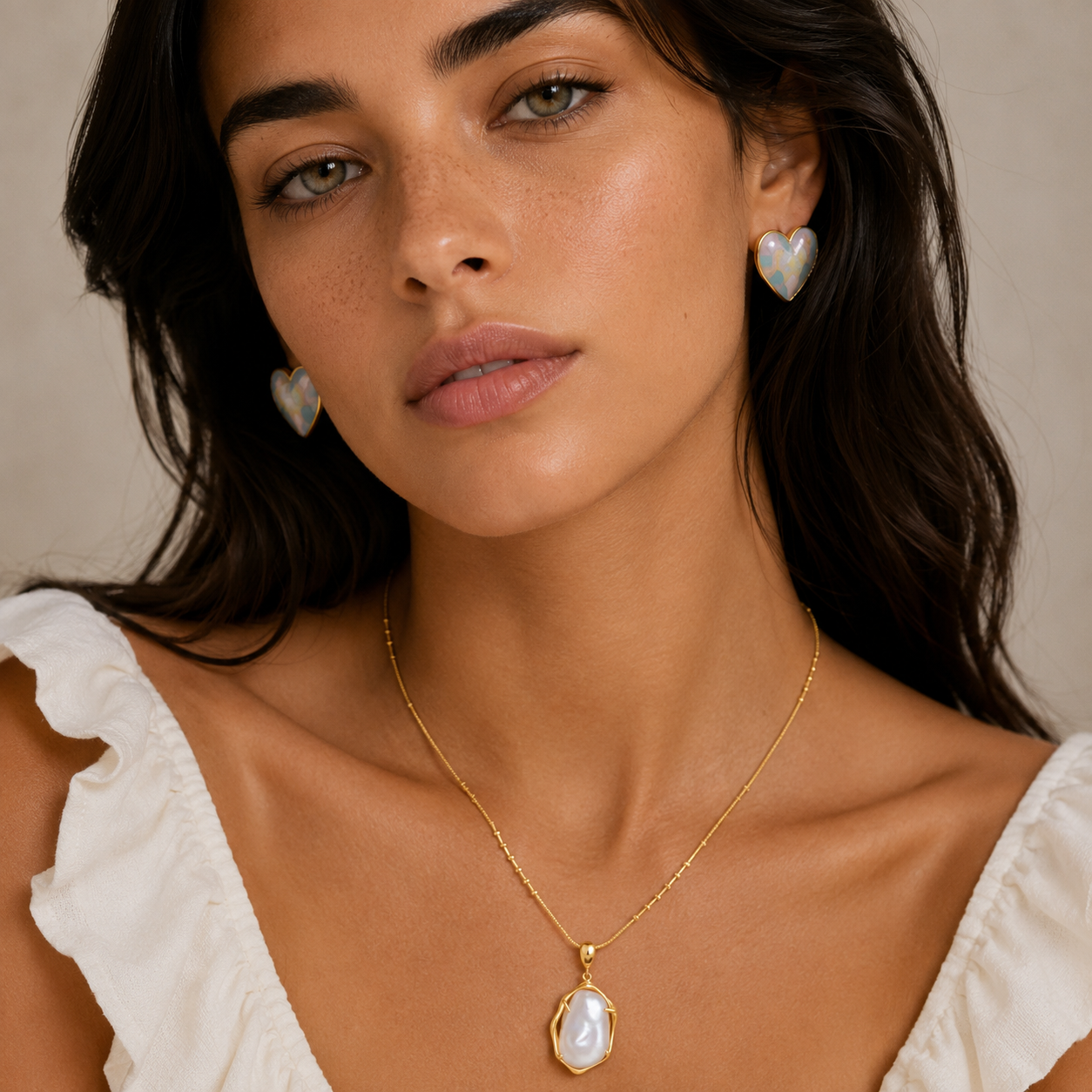 18K Gold Plated Sterling Silver Baroque Pearl Pendant Necklace | Ornexa