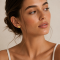 Platinum Plated 925 Sterling Silver Heart Stud Earrings – Brushed | Ornexa