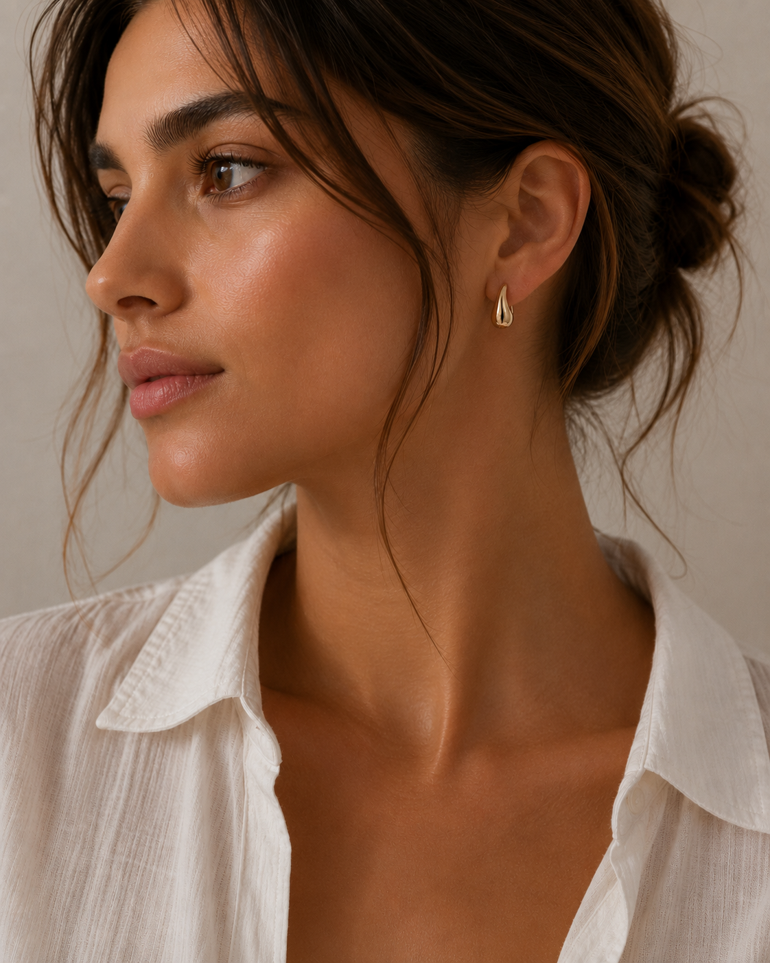 18K Gold Plated 925 Sterling Silver Teardrop Stud Earrings – Golden | Ornexa
