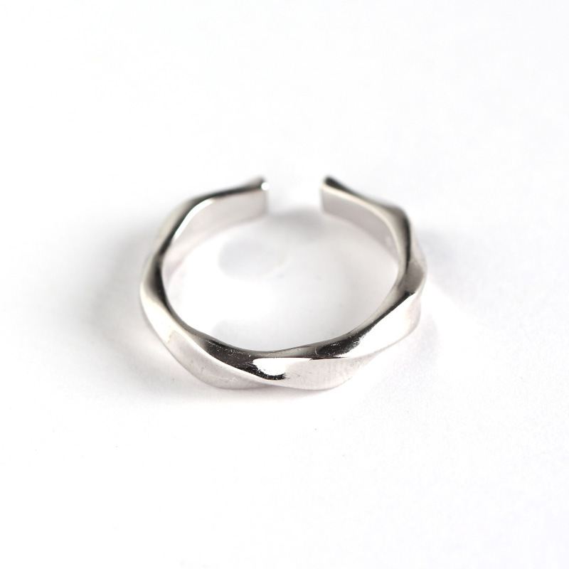 Fashion Twisted 925 Sterling Silver Adjustable Ring