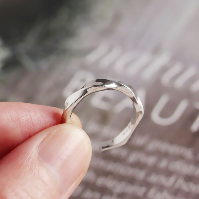 Fashion Twisted 925 Sterling Silver Adjustable Ring